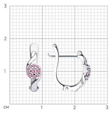 Серьги Diamant 94-120-01130-1 вес 1.71 г серебро, фианит купить,9498