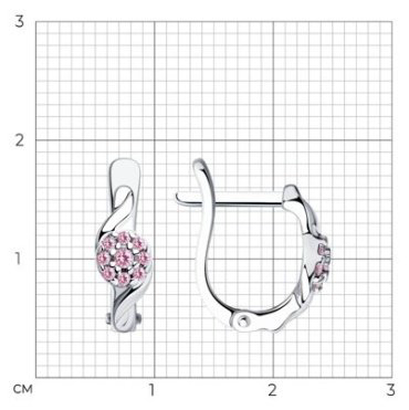 Серьги Diamant 94-120-01130-1 вес 1.71 г серебро, фианит купить,9498