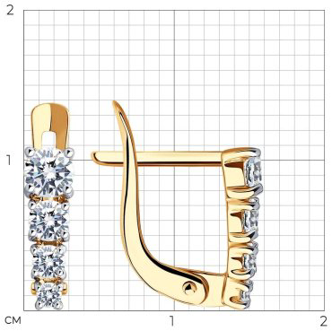 Серьги SOKOLOV 027455 вес 1.1 г золото, фианит купить,102147