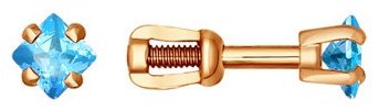 Пусеты SOKOLOV 93020052 вес 1.24 г серебро, фианит купить,NaN