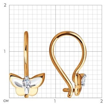 Серьги SOKOLOV 028546 вес 1.02 г золото, фианит купить,81340