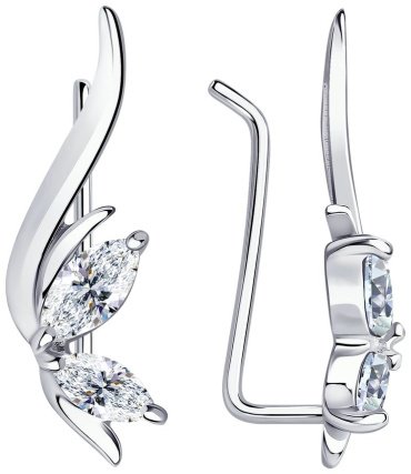 Кафф Diamant 94-120-01163-1 вес 1.59 г серебро, фианит купить,12158