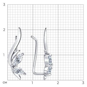 Кафф Diamant 94-120-01163-1 вес 1.59 г серебро, фианит купить,12158