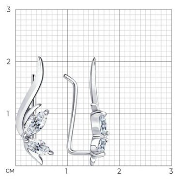 Кафф Diamant 94-120-01163-1 вес 1.59 г серебро, фианит купить,12158