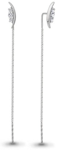 Серьги-цепочки AQUAMARINE 49804А вес 1.26 г серебро, фианит купить,11774