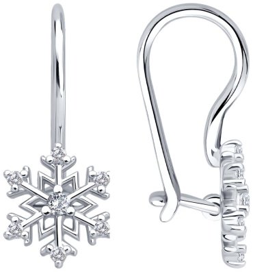 Серьги SOKOLOV 94027046 вес 1.323 г серебро, фианит купить,NaN