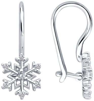 Серьги SOKOLOV 94027046 вес 1.323 г серебро, фианит купить,NaN