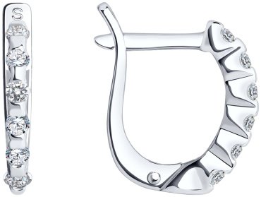Серьги SOKOLOV 94020069 вес 1.57 г серебро, фианит купить,13338