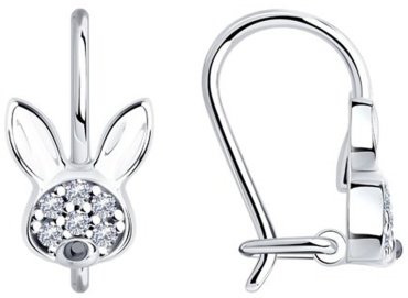 Серьги Diamant 94-120-00986-1 вес 1.38 г серебро, фианит купить,8505