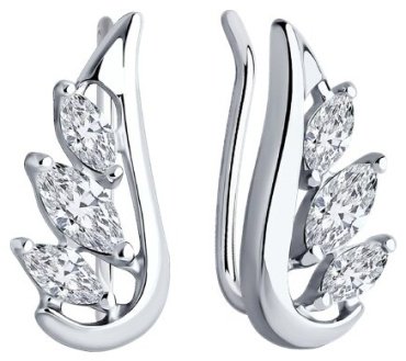 Серьги SOKOLOV 94026579 вес 1.27 г серебро, фианит купить,NaN