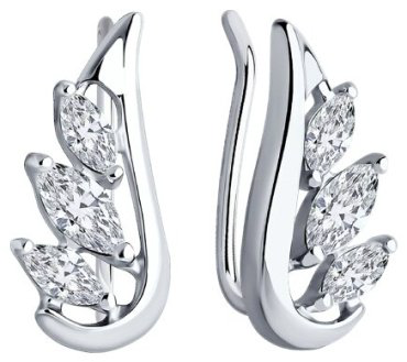 Серьги SOKOLOV 94026579 вес 1.27 г серебро, фианит купить,NaN