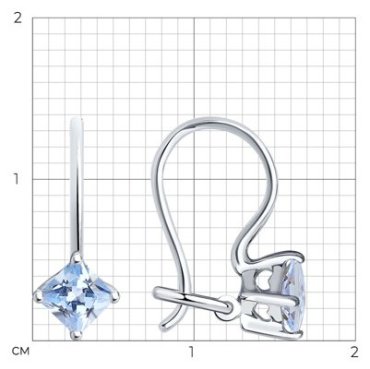 Серьги SOKOLOV 94020582 вес 0.89 г серебро, фианит купить,9807