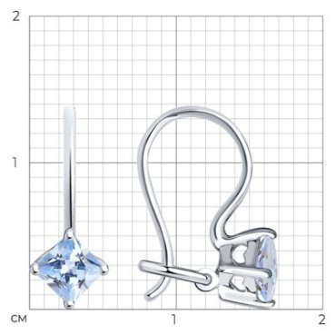 Серьги SOKOLOV 94020582 вес 0.89 г серебро, фианит купить,9807
