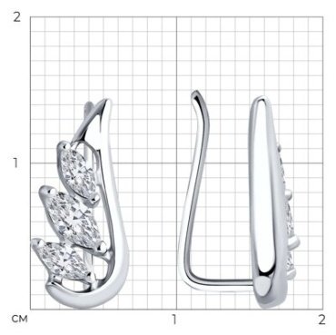Серьги SOKOLOV 94026579 вес 1.27 г серебро, фианит купить,NaN