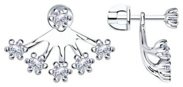 Пусеты Diamant 94-122-01489-1 вес 1.47 г серебро, фианит купить,13206