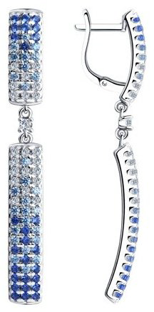 Серьги SOKOLOV 94023947 вес 9.11 г серебро, фианит купить,60861