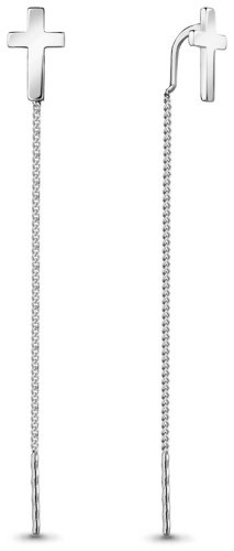 Серьги-цепочки AQUAMARINE 33783 вес 1.22 г серебро, без вставок купить,11774