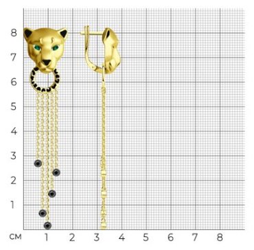 Серьги Diamant 93-121-02057-1 вес 11.81 г серебро, фианит, эмаль купить,60646