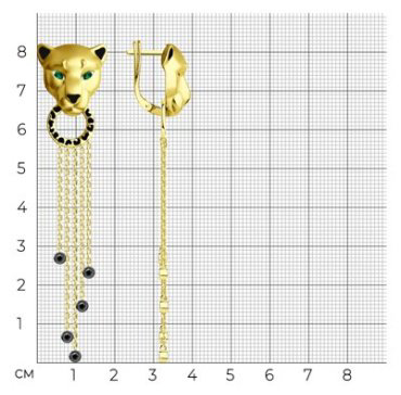 Серьги Diamant 93-121-02057-1 вес 11.81 г серебро, фианит, эмаль купить,60646