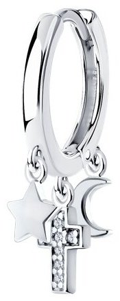 Моносерьга SOKOLOV 94170316 вес 1.74 г серебро, фианит купить,9609