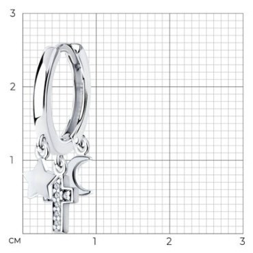 Моносерьга SOKOLOV 94170316 вес 1.74 г серебро, фианит купить,9609