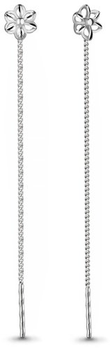 Серьги-цепочки AQUAMARINE 30796 вес 0.92 г серебро, без вставок купить,11774