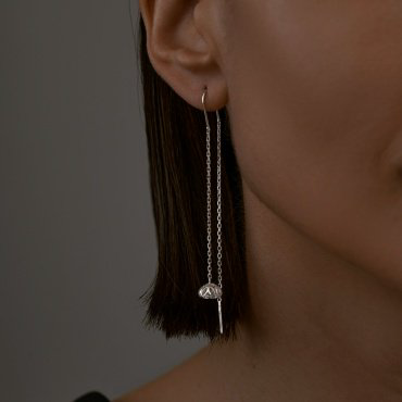 Серьги-цепочки SOKOLOV 94025666 вес 2.74 г серебро, фианит купить,13338