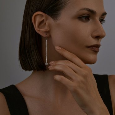 Серьги-цепочки SOKOLOV 94025666 вес 2.74 г серебро, фианит купить,13338