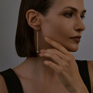 Серьги-цепочки SOKOLOV 94025666 вес 2.74 г серебро, фианит купить,13338