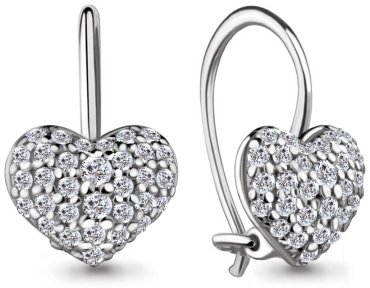 Серьги AQUAMARINE 40976А вес 1.2 г серебро, фианит купить,12999