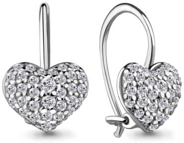 Серьги AQUAMARINE 40976А вес 1.2 г серебро, фианит купить,12999