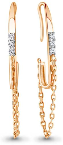 Серьги AQUAMARINE 49763А вес 2.18 г серебро, фианит купить,19115