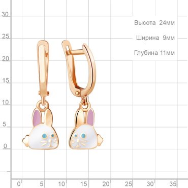 Серьги AQUAMARINE 34186.6 вес 1.96 г серебро, эмаль купить,17868