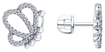 Серьги SOKOLOV 94026784 вес 2.13 г серебро, фианит купить,7616