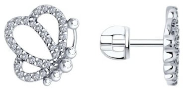 Серьги SOKOLOV 94026784 вес 2.13 г серебро, фианит купить,7616