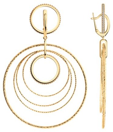 Серьги Diamant 93-121-02032-2 вес 11.49 г серебро, фианит купить,NaN