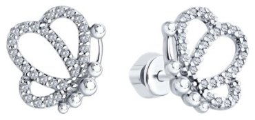 Серьги SOKOLOV 94026784 вес 2.13 г серебро, фианит купить,7616