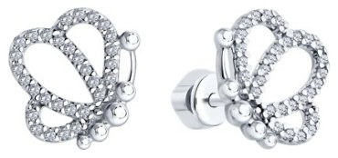 Серьги SOKOLOV 94026784 вес 2.13 г серебро, фианит купить,7616