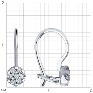 Серьги SOKOLOV 94021307 вес 0.9 г серебро, фианит купить,8123