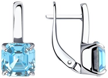 Серьги SOKOLOV 94024045 вес 3.42 г серебро, кристалл Swarovski купить,36622
