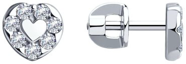 Пусеты SOKOLOV 94020088 вес 1.69 г серебро, фианит купить,12312