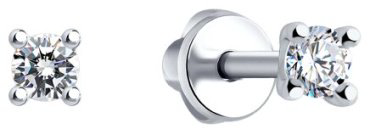 Пусеты SOKOLOV 94025989 вес 1.17 г серебро, фианит купить,8835
