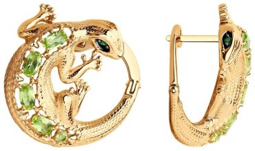 Серьги SOKOLOV 92022594 вес 12.39 г серебро, хризолит купить,55899