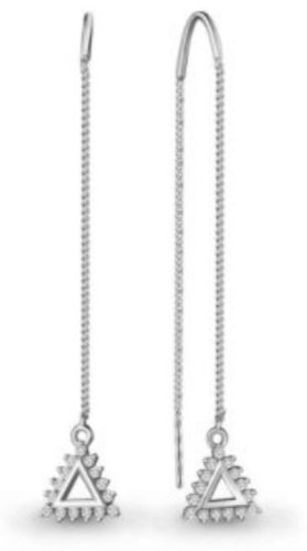 Серьги-цепочки AQUAMARINE 48624А.5 вес 1.57 г серебро, фианит купить,14960