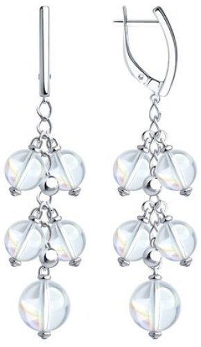 Серьги SOKOLOV 94024138 12.60 вес 12.6 г серебро, кристалл Swarovski купить,85226