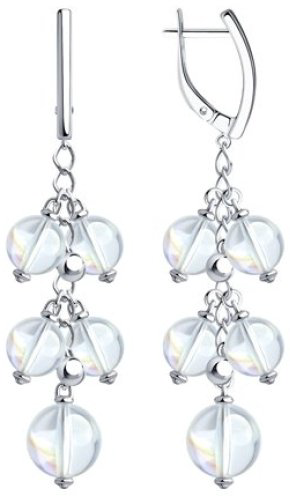 Серьги SOKOLOV 94024138 12.60 вес 12.6 г серебро, кристалл Swarovski купить,85226