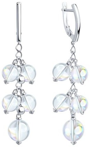 Серьги SOKOLOV 94024138 12.60 вес 12.6 г серебро, кристалл Swarovski купить,85226