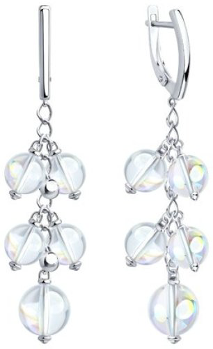 Серьги SOKOLOV 94024138 12.60 вес 12.6 г серебро, кристалл Swarovski купить,85226