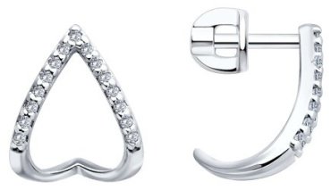 Серьги SOKOLOV 94026622 вес 2.22 г серебро, фианит купить,9866