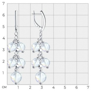 Серьги SOKOLOV 94024138 12.60 вес 12.6 г серебро, кристалл Swarovski купить,85226